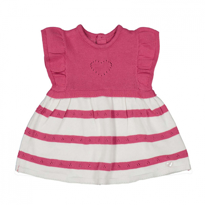 Rochie pentru bebe fete, inchidere cu nasturi, bumbac, Roz [3]