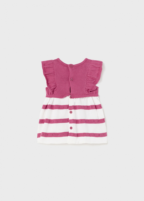 Rochie pentru bebe fete, inchidere cu nasturi, bumbac, Roz [4]