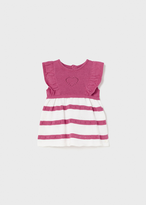 Rochie pentru bebe fete, inchidere cu nasturi, bumbac, Roz [5]