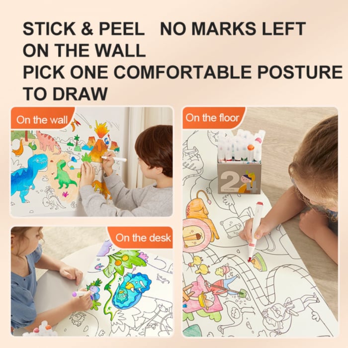 Desene de colorat in rola ⭐ Hartie de colorat 2 m lungime [5]