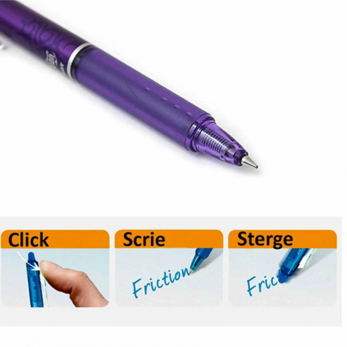 Roller PILOT Frixion Clicker, 0.5 mm, Albastru, Cerneala care se Sterge [2]