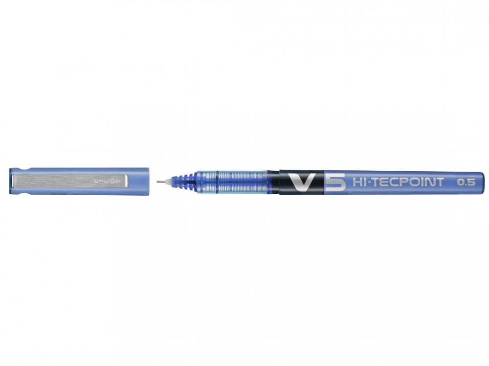 Roller 0.5mm v5 albastru hi-tecpoint pilot [3]