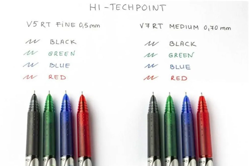 Roller 0.5mm v5 albastru hi-tecpoint retractabil pilot [2]