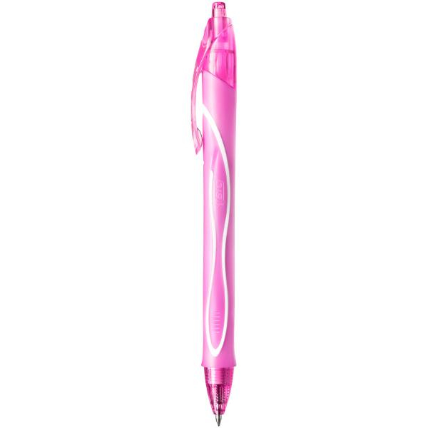 Roller 0.7 mm semi-gel cu mecanism roz quick-dry bic [2]