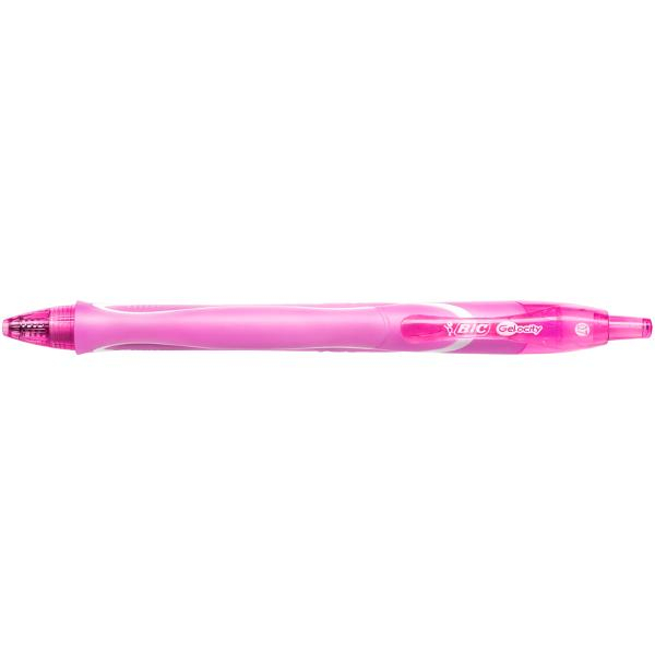 Roller 0.7 mm semi-gel cu mecanism roz quick-dry bic [3]