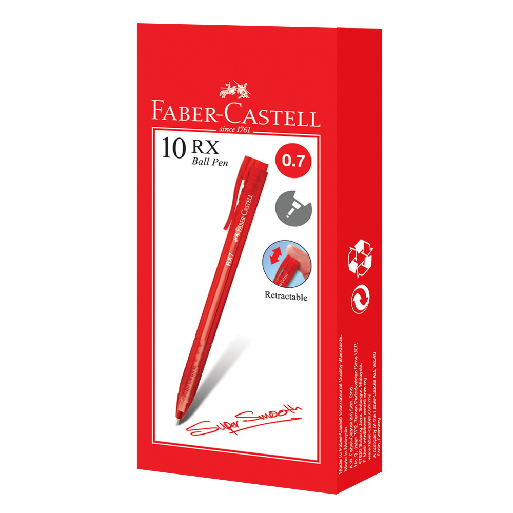 Roller 0.7mm semi-gel cu mecanism rosu rx7 faber-castell [3]