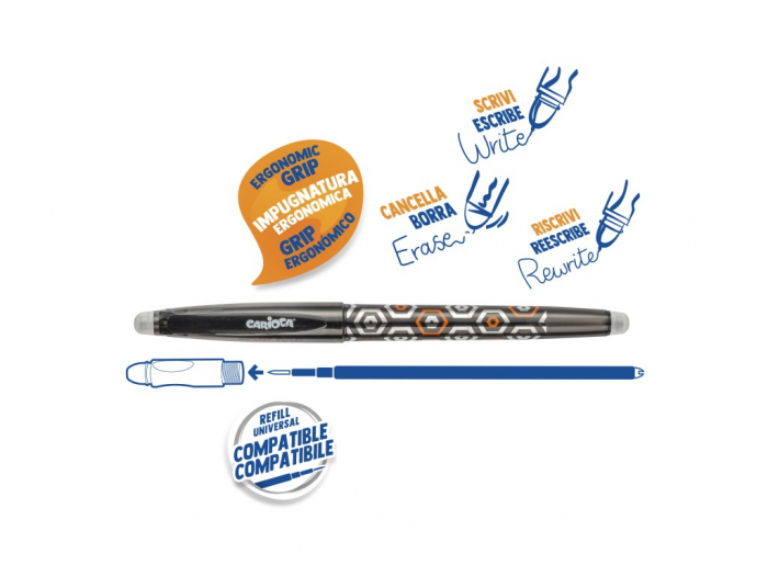 Pix Carioca Erasable, functie de stergere, 0.7 mm, Negru [2]