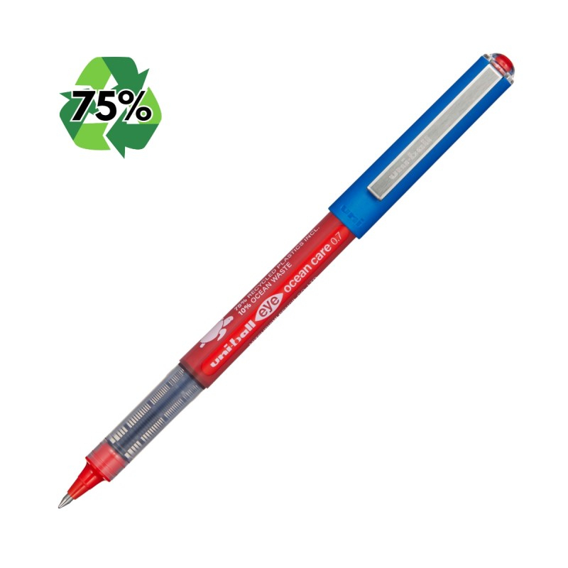 Roller Uni-ball Eye Ocean Care UB-157, 0.7mm, cu capac, set 5 buc, 75% din materiale reciclate din care 10% deseuri din oceane [5]