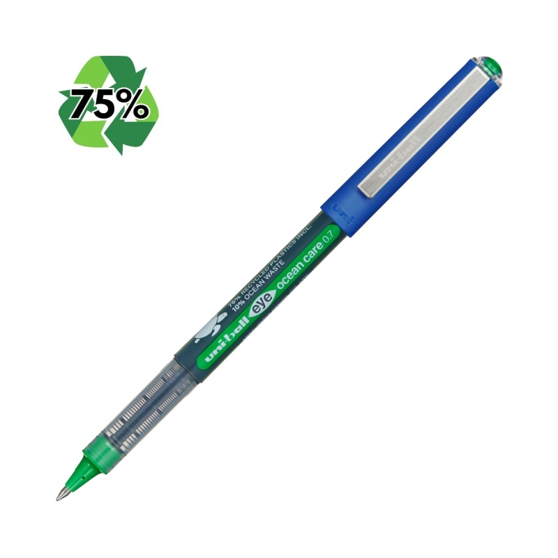 Roller Uni-ball Eye Ocean Care UB-157, 0.7mm, cu capac, set 5 buc, 75% din materiale reciclate din care 10% deseuri din oceane [6]
