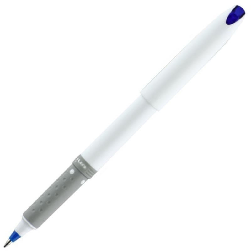 Roller Uni-ball Grip UB-247SF, 0.7mm, grip cauciucat, corp alb, scris albastru [2]