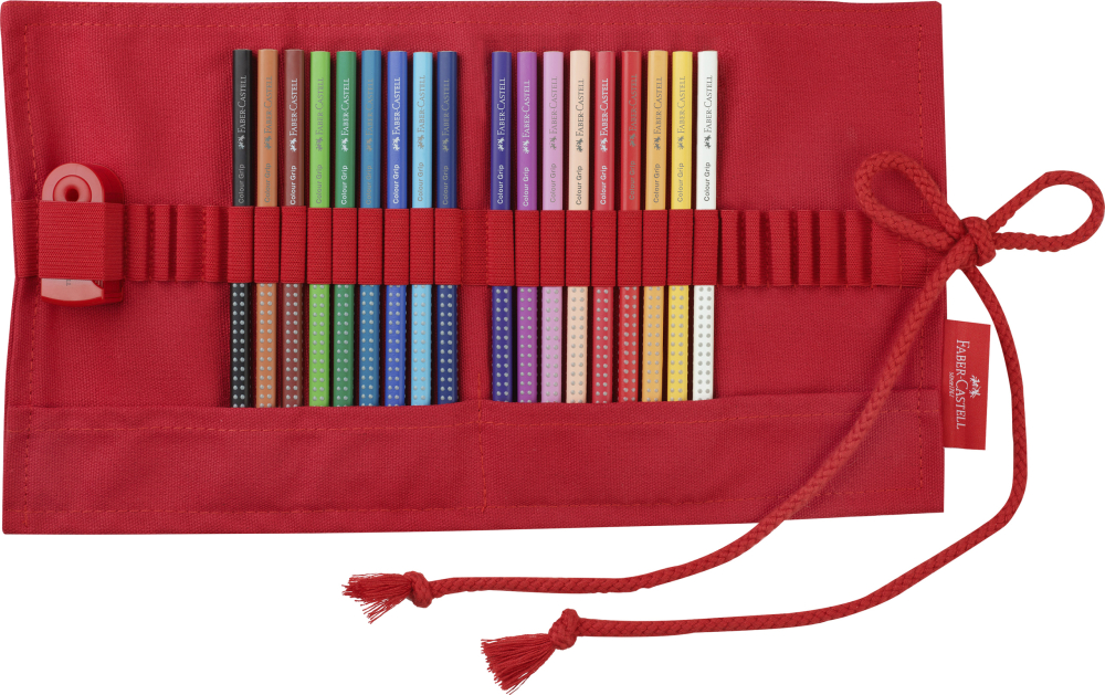 Rollup 18 creioane colorate grip+ ascutitoare sleeve faber-castell [2]