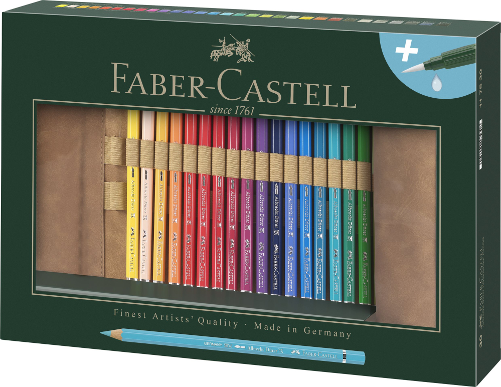 Rollup 30 creioane colorate a.durer + accesorii faber-castell [1]