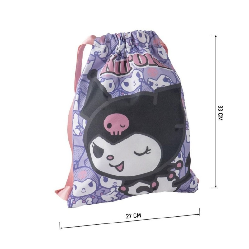 Rucsac cu snur pentru copii Cerda Kuromi 630244, albastru cu verde, 27x33x1cm [6]