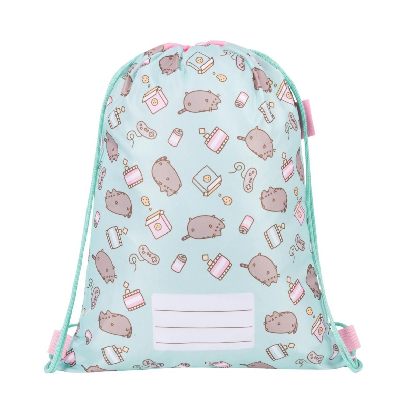 Rucsac cu snur pentru copii St.Majewski Pusheen, 43cm, verde mint [2]