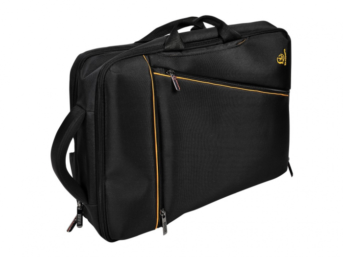 Rucsac laptop 15,6", tip geanta, cu buzunare verticale si orizontale, culoare negru [3]
