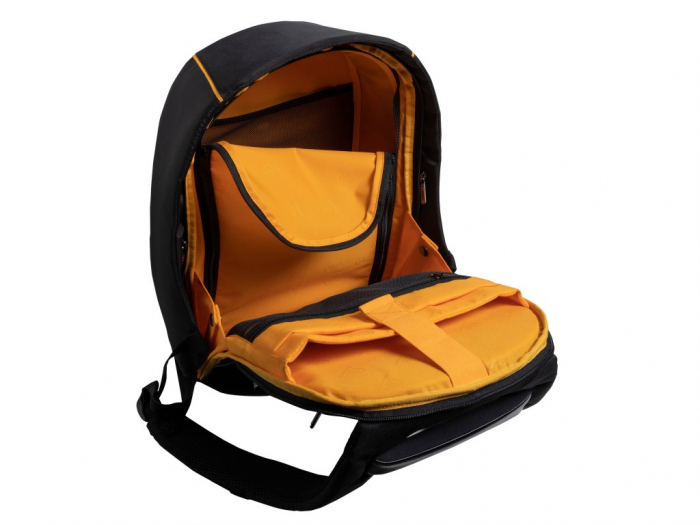 Rucsac laptop 15,6" usor, cu buzunarele suplimentare cu fermoar din fata si pe fiecare parte, culoare negru [5]