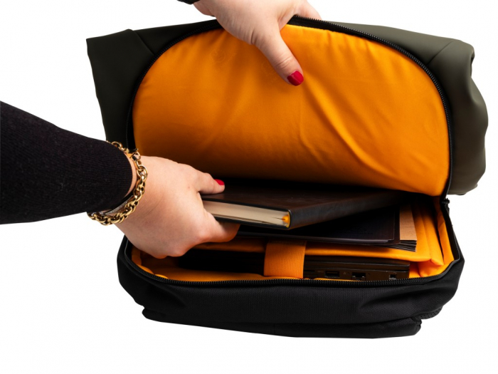 Rucsac laptop 15,6", design modern, cu 2 buzunare mari, culoare kaki [5]