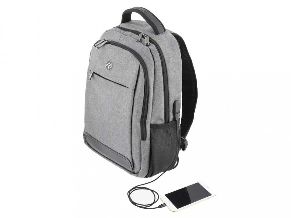 Rucsac laptop Tellur Companion, cu port USB, 15.6", gri [2]