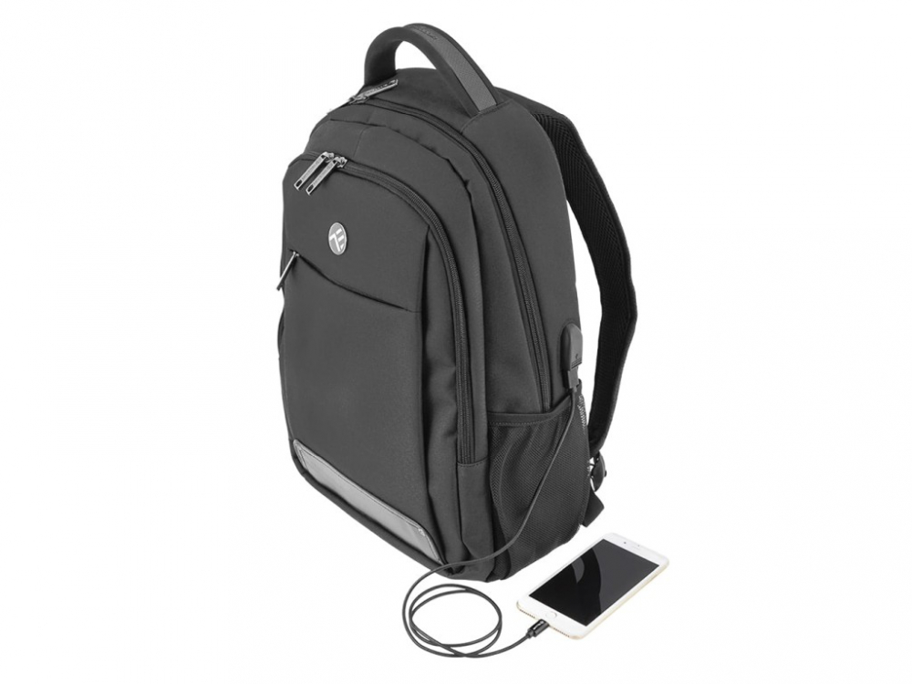 Rucsac laptop Tellur Companion, cu port USB, 15.6", negru [2]