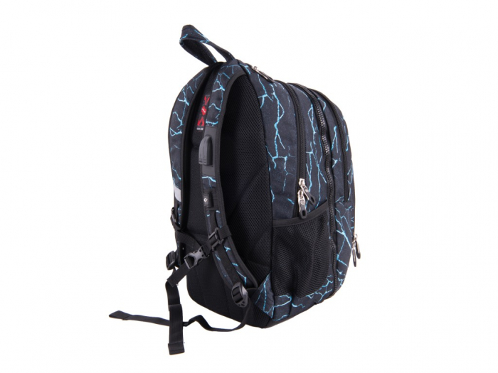 Ghiozdan dublu, ideal pentru scoala si excursii, rezistent, incapator, liceu, Rucsac Pulse 2 in 1 Teens Blue Lava [2]