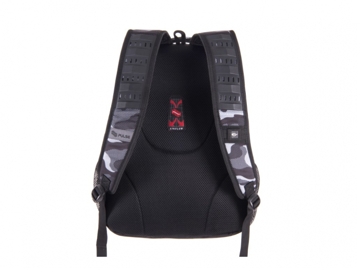 Ghiozdan rezistent, foarte usor 0.66 Kg, pentru gimnaziu, clasa 5, 6, 7 sau 8, Rucsac Pulse Blast Gray Army [2]