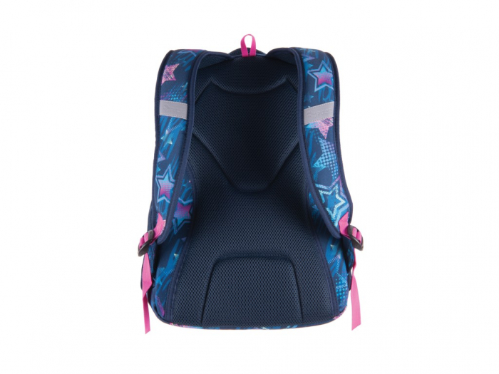 Ghiozdan rezistent, usor, 0,65 kg, pentru clasa 4, 5, 6, 7 sau a 8 a, scoala sau excursii, Rucsac Pulse Teens Blue Stars [3]