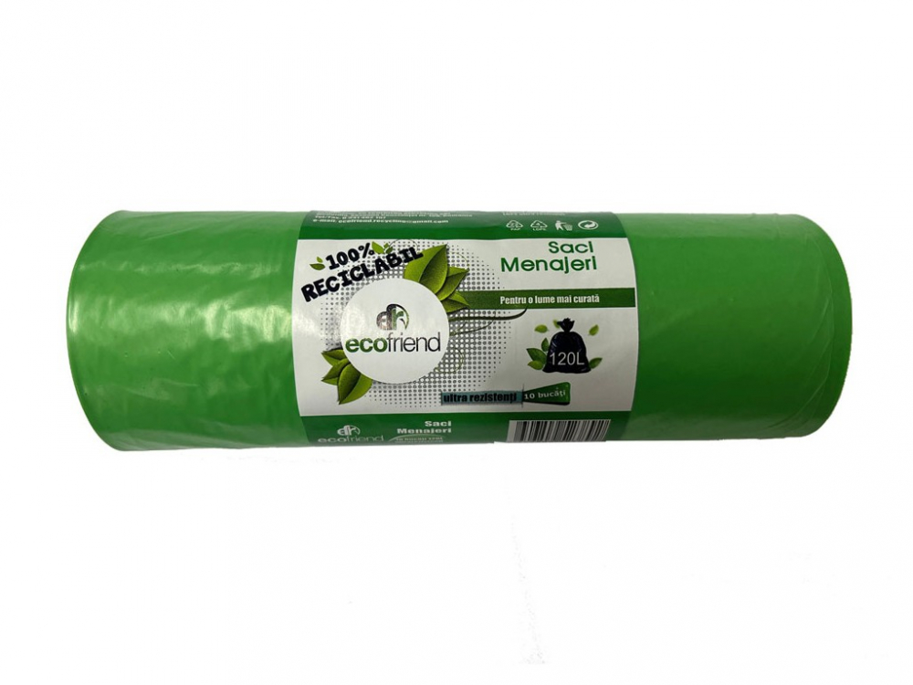 Saci menaj 120 L (70 x 110) 30 microni 10 buc/rolă LDPE [1]