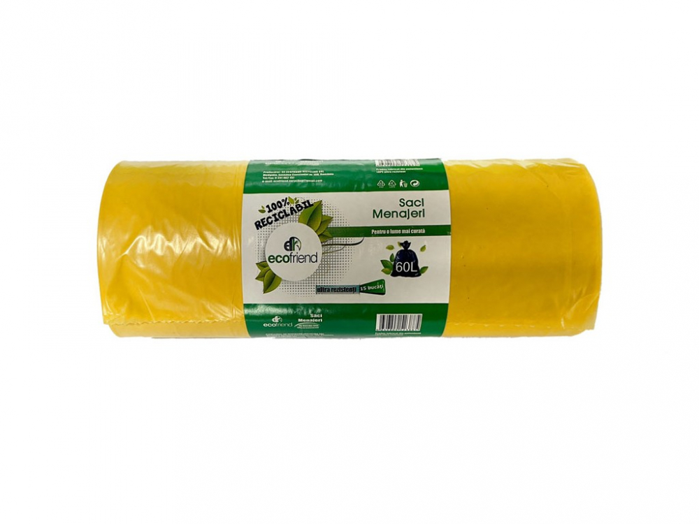 Saci menaj 60 L (60 x 80) 24 microni 15 buc/rolă LDPE [1]