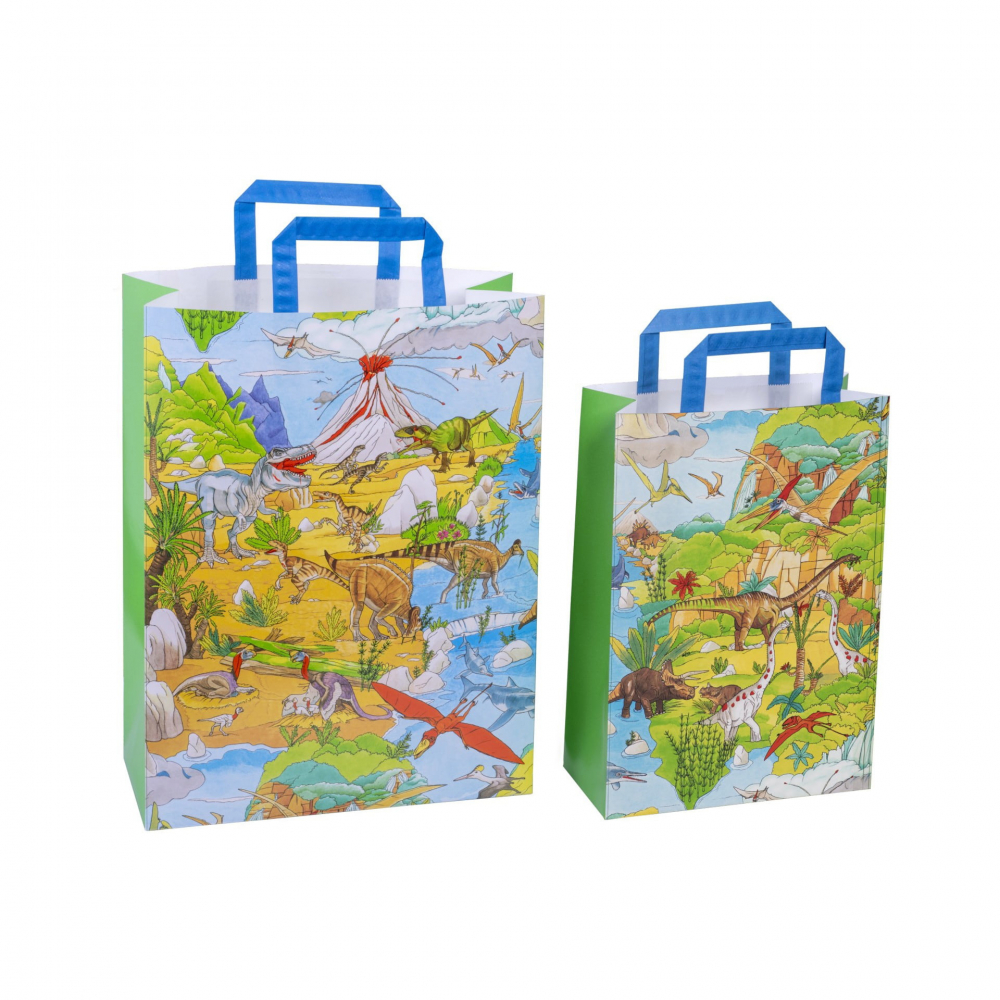 Sacosa cadou din hartie - Lumea Dinozaurilor (S - 22 x 10.5 x 32cm, 70g) [1]