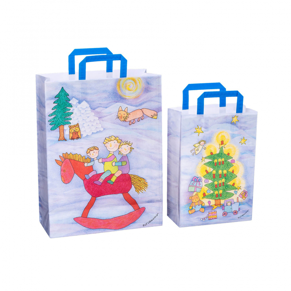 Sacosa cadou din hartie - X-mas copii (S - 22 x 10.5 x 32cm, 70g) [1]
