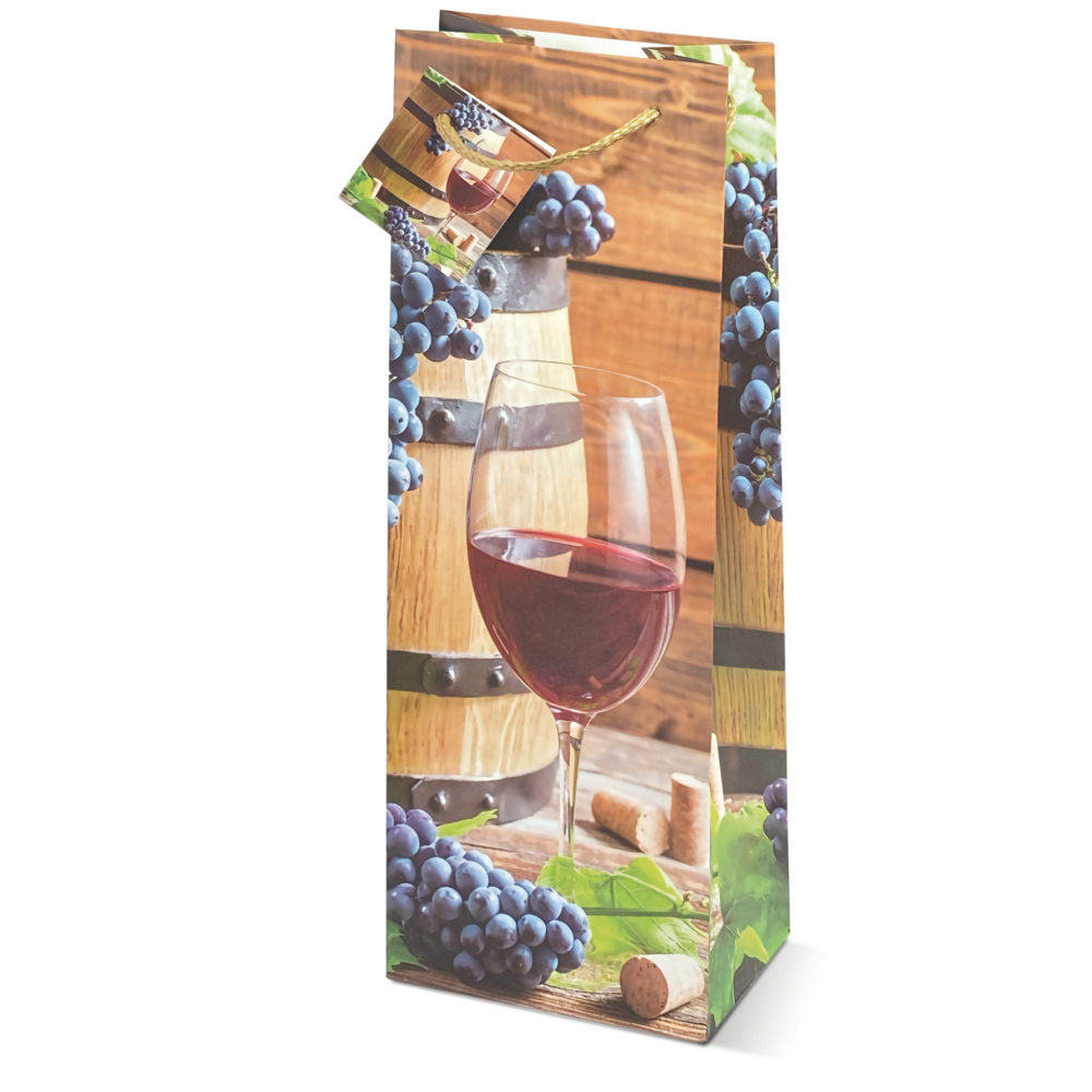 Sacosa sticla de vin, din hartie plastifiata mata cu maner din snur, 13 x 36 x 10 cm (20 buc/display), copii varsta 8 ani+ [3]