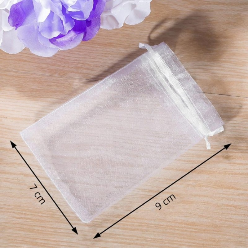 Saculet organza, 7x9cm, dreptunghiular, roz, set 100 buc [4]