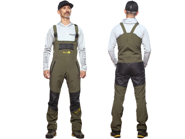 Salopeta Select Baits New Wave Softshell Fleece Insulated Green/Black Bib'n'Brace XL [3]