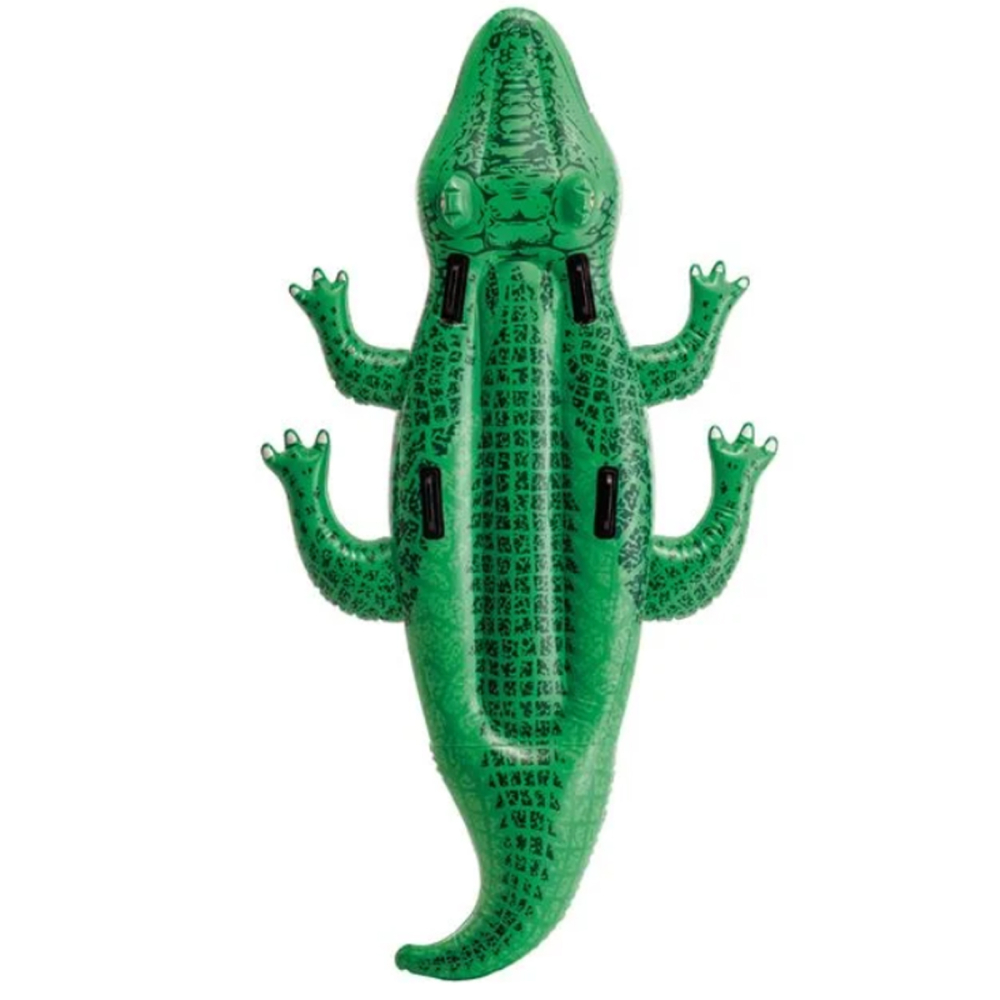 Saltea Gonflabila pentru Copii, Dimensiuni Mari 2.03 x 1.14m, Manere Rezistente, model Crocodil [2]