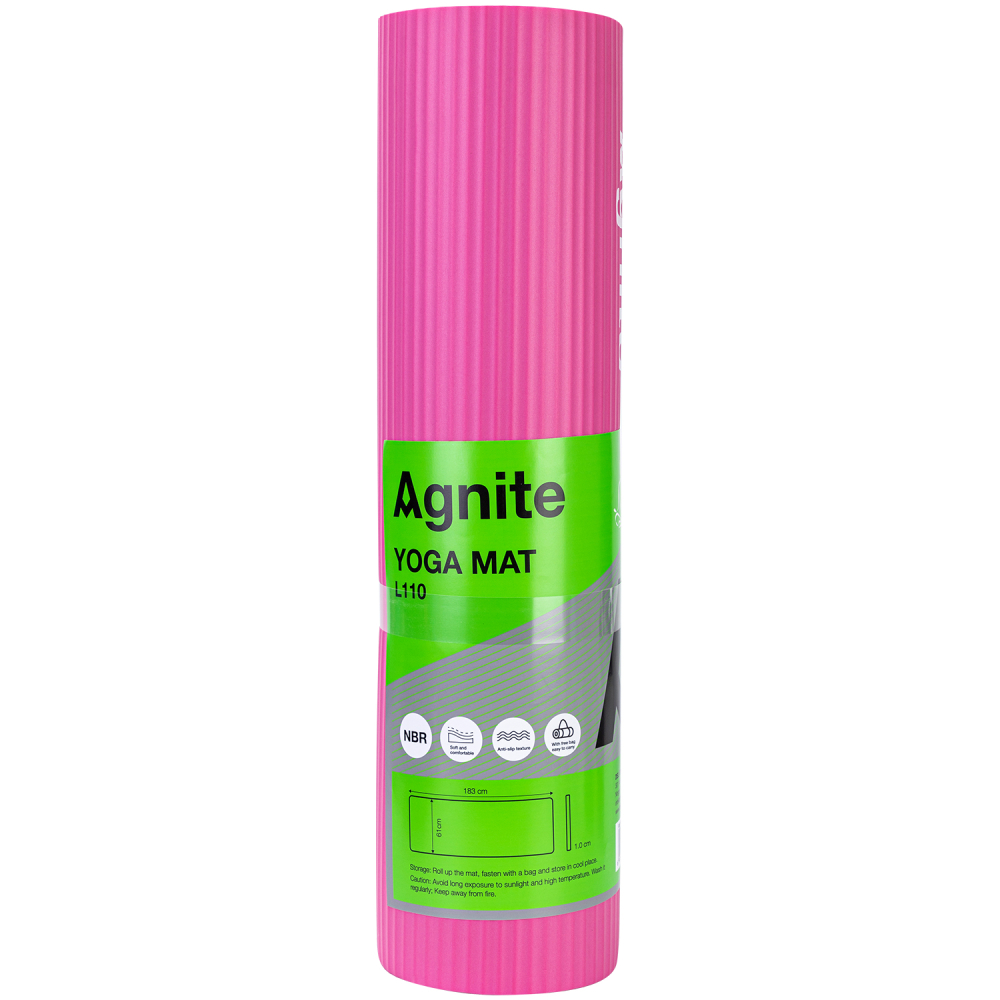 Saltea yoga 183*61*1 cm + husa transport agnite roz deli [2]