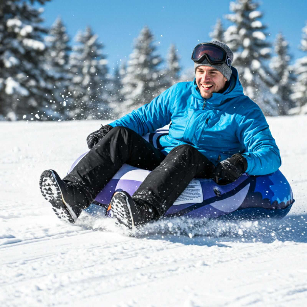 Sanie gonflabila copii Purple Owl, PVC, cu manere, 110 kg, 95 x 103 cm [3]