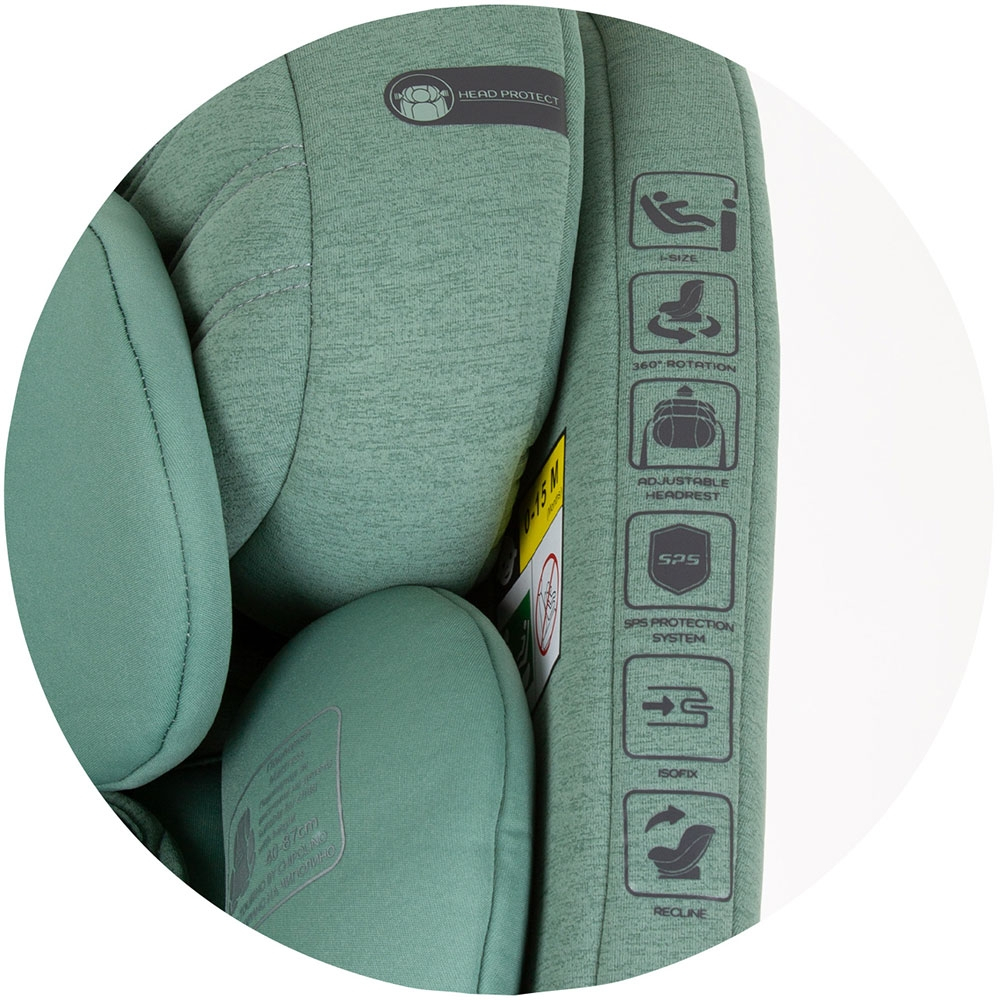 Scaun auto Chipolino Tourino I-Size 40-150 cm pastel green cu sistem Isofix [14]