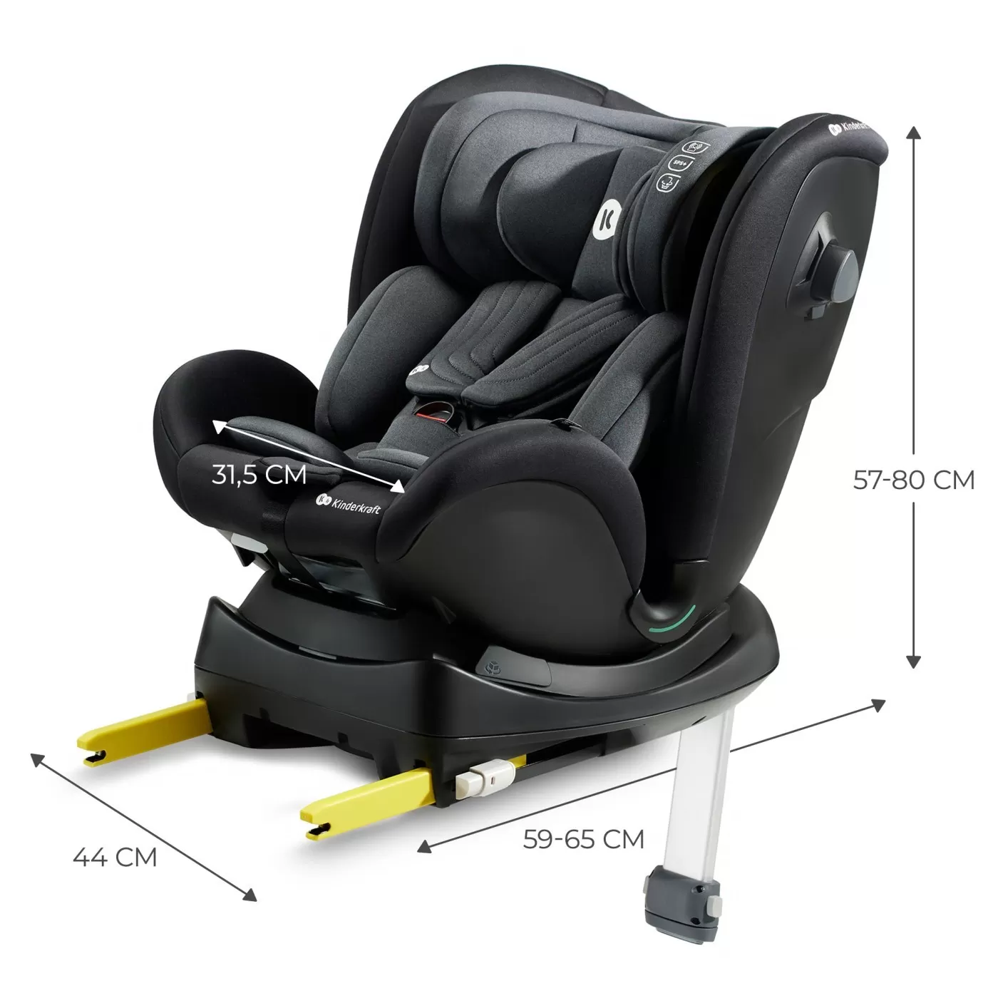 Scaun auto i-size, 40-125 cm, kinderkraft xrider, black, varsta de la 0 luni la 7 ani [11]