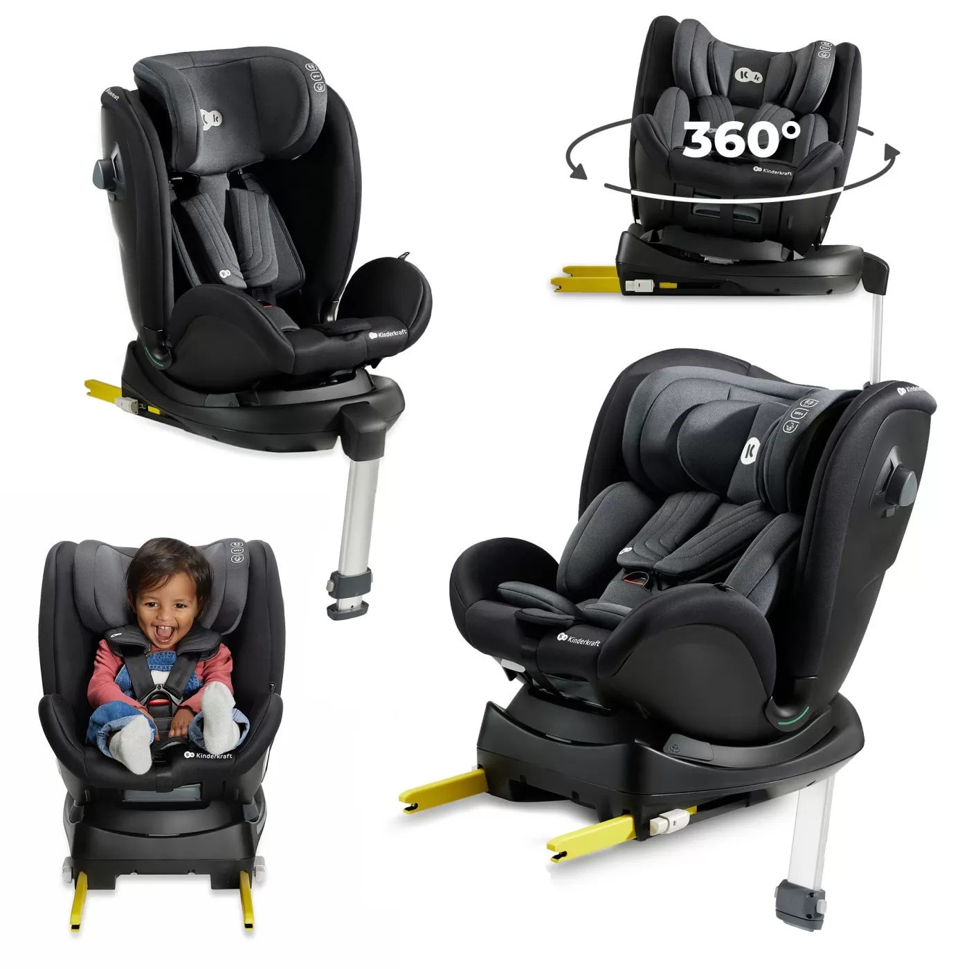Scaun auto i-size, 40-125 cm, kinderkraft xrider, black, varsta de la 0 luni la 7 ani [10]