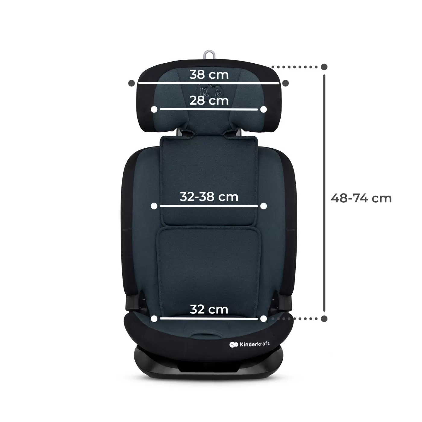 Scaun auto i-size, 76-150 cm, kinderkraft oneto 3, isofix, graphite black, varsta de la 10 luni la 12 ani [8]