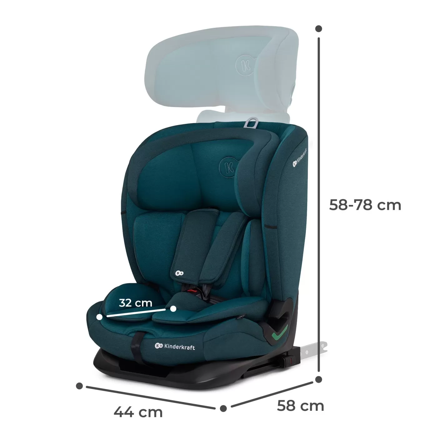 Scaun auto i-size, 76-150 cm, kinderkraft oneto 3, isofix, harbor blue, varsta de la 10 luni la 12 ani [7]