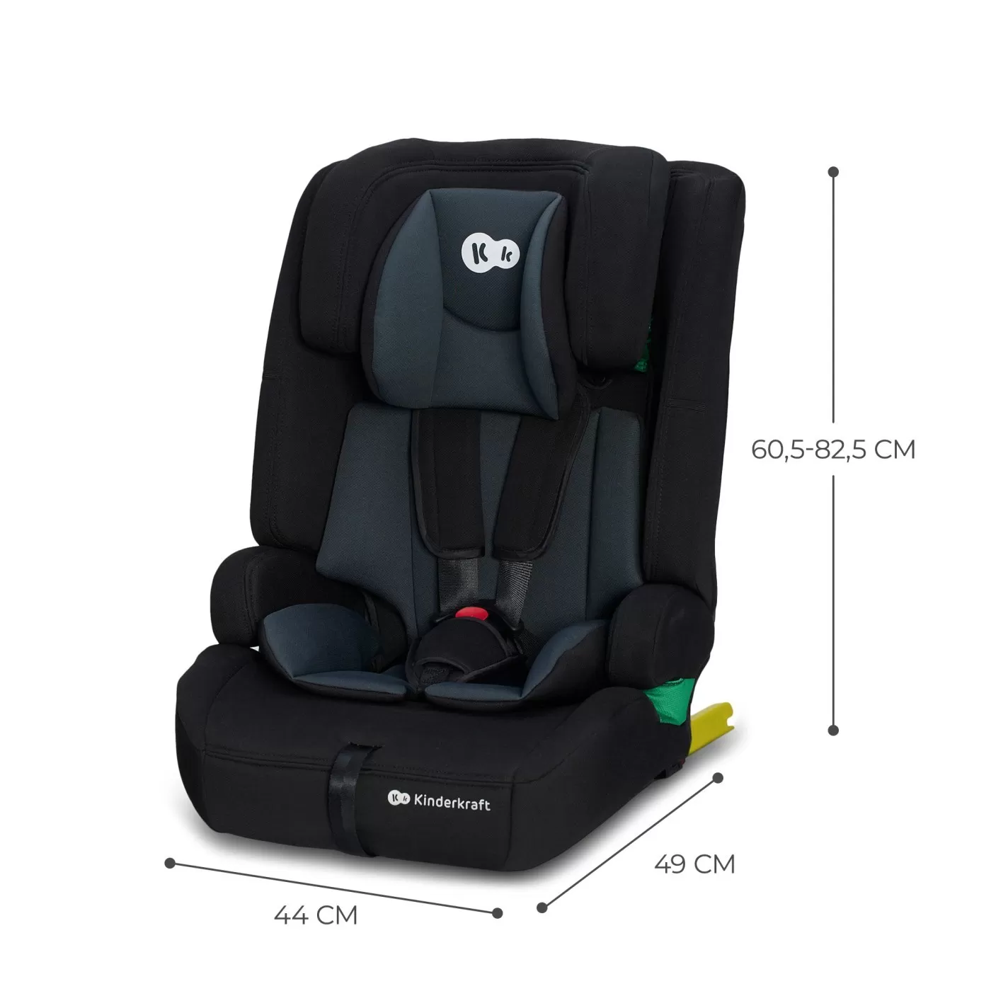 Scaun auto i-size, 76-150 cm, kinderkraft safety fix 2, black, varsta de la 1 an la 12 ani [6]