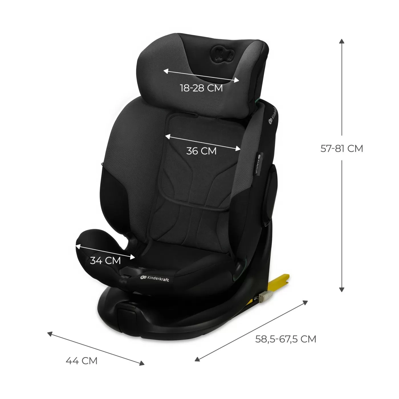 Scaun auto kinderkraft i-fix, i-size 40-150 cm, graphite black, varsta de la 0 luni la 12 ani [10]