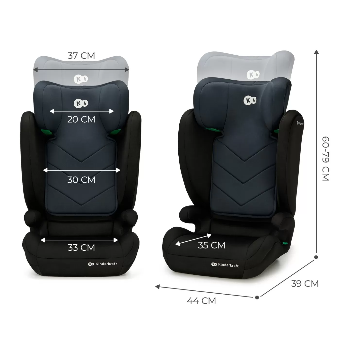 Scaun auto kinderkraft i-spark, i-size 100-150 cm, black, varsta de la 3 ani la 12 ani [8]