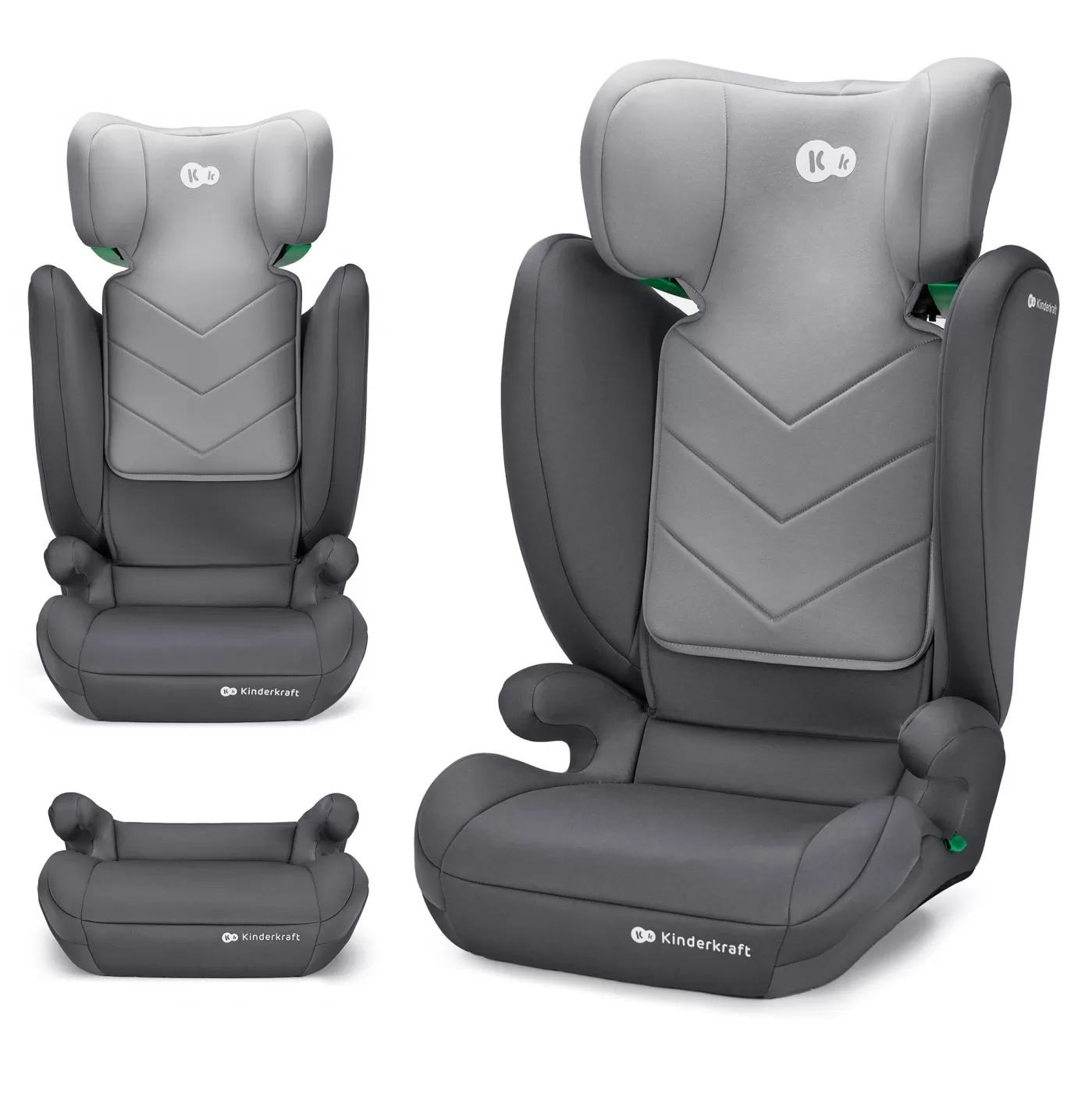Scaun auto kinderkraft i-spark, i-size 100-150 cm, grey, varsta de la 3 ani la 12 ani [2]