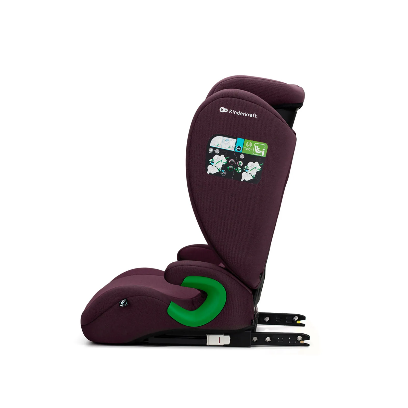 Scaun auto kinderkraft junior fix2, i-size 100-150 cm, cherry red, copii varsta 3 ani pana la 12 ani [5]