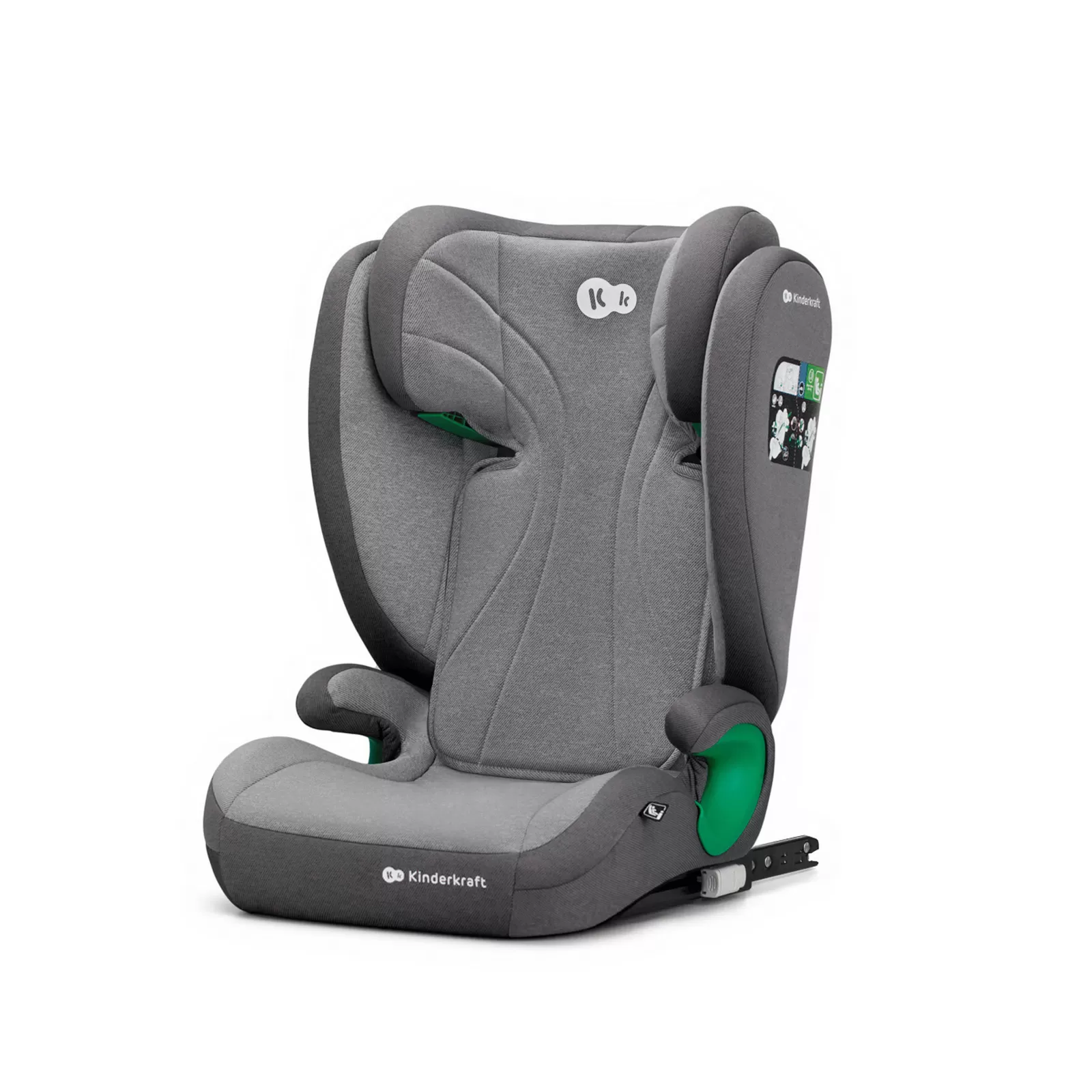 Scaun auto kinderkraft junior fix2 i-size, 100-150 cm, rocket grey, varsta de la 4 luni la 12 ani [1]