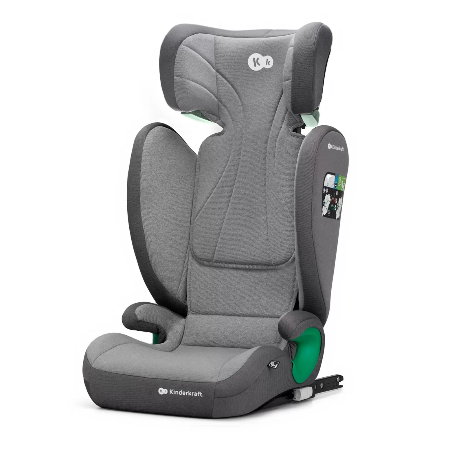 Scaun auto kinderkraft junior fix2 i-size, 100-150 cm, rocket grey, varsta de la 4 luni la 12 ani [2]