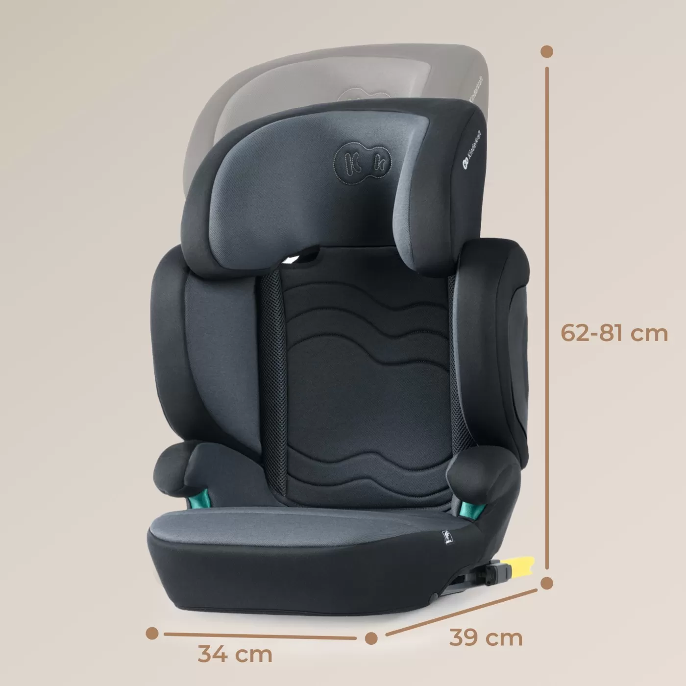 Scaun auto kinderkraft xpand 2 i-size 100-150 cm, graphite black, varsta de la 3 ani la 12 ani [5]