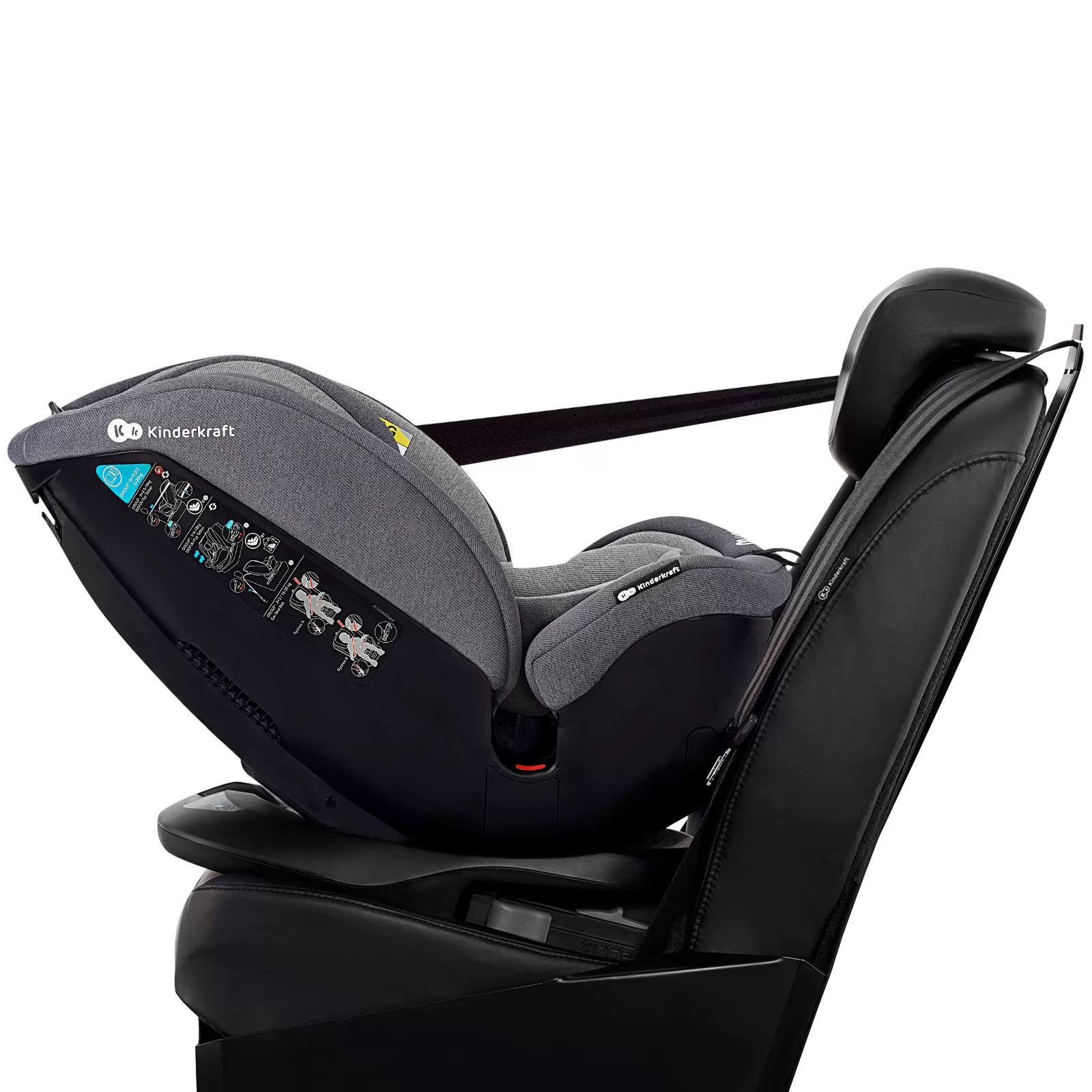 Scaun auto kinderkraft xpedition rotativ, 0-36 kg, cu isofix, grey, varsta de la 0 luni la 12 ani [16]